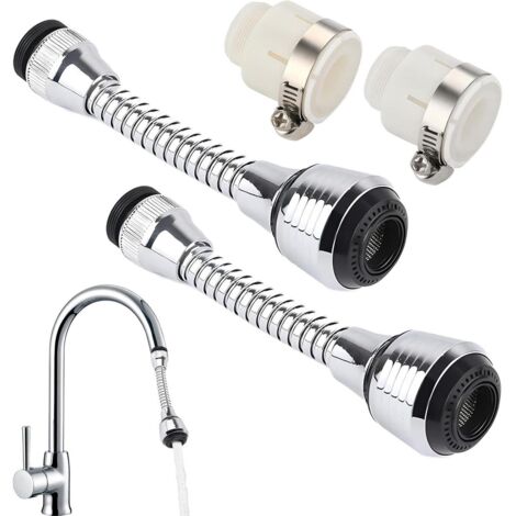 Mitigeur lavabo 2 pièces avec aérateur, mitigeur flexible avec aérateur, douchette flexible 360° pour mitigeurs et douches (2 positions) (1/5)
