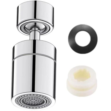 Aérateur de robinet rotatif à 360°, bec verseur pour évier de cuisine et salle de bain, filtre et rallonge universels en acier inoxydable. (1/5)
