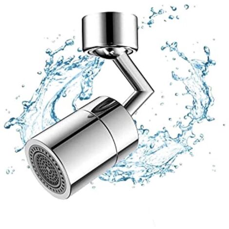 Robinet à économie d'eau à 720 degrés, adaptateur aérateur, robinet pivotant pour lavabo, aérateur de robinet pivotant chromé (1/5)