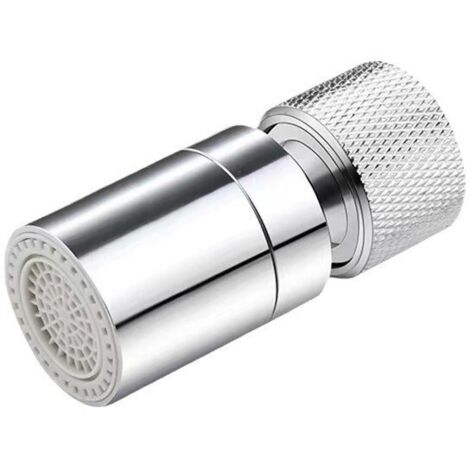 Aérateur de robinet pivotant à 360° en laiton, réglable sur 2 positions, avec filtre et adaptateur pour robinet de cuisine et salle de bain. (1/5)