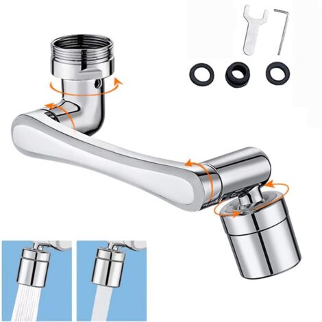 Robinet rotatif sous pression, rallonge pivotante pour une installation facile, montage multifonctionnel sur comptoir pour salle de bain et cuisine avec améliorations (1/5)