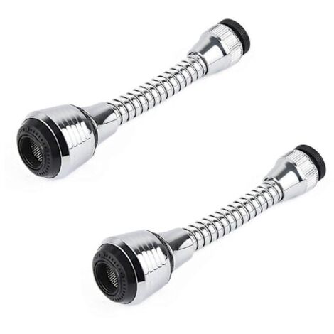 Aérateur de robinet flexible en 2 pièces, rallonge de robinet, aérateur de robinet pivotant à 360°, compatible avec la plupart des robinets de cuisine et de salle de bain (2 modes) (1/5)