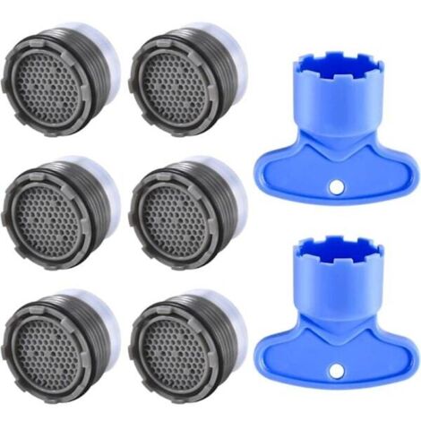 Perlator M18.5, lot de 6 aérateurs de robinet, filtre de robinet, économiseur d'eau à filetage extérieur avec 2 clés d'aération (1/5)