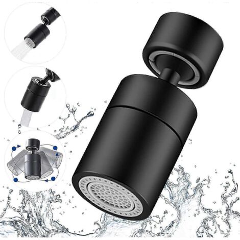 Aérateur de robinet rotatif à 360° - Filtre à bulles réglable sur 2 positions pour robinet de cuisine, avec adaptateur filetage extérieur 22 mm - filetage intérieur 24 mm (1/5)