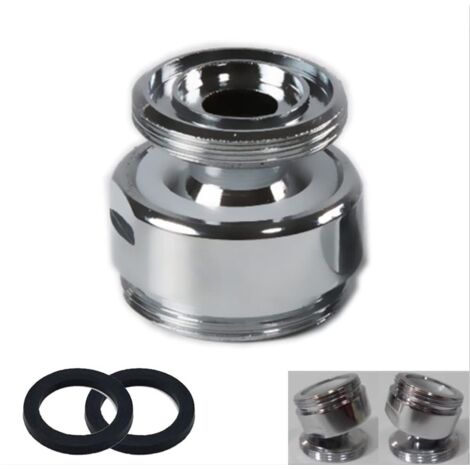 Deux adaptateurs de robinet rotatifs à 360 degrés, filetage extérieur 16 mm vers filetage extérieur 22 mm NPT, adaptateurs en laiton pour purificateur d'eau et aérateur de robinet (1/5)