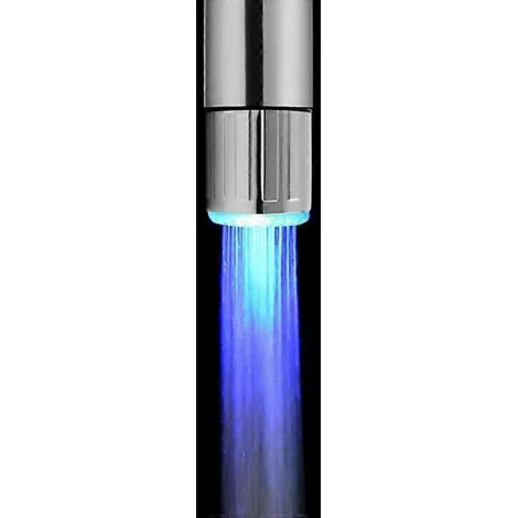 Robinet d'eau à LED avec aérateur et bec lumineux 3 couleurs, sensible à la température, pour cuisine et salle de bain. Durable et résistant.