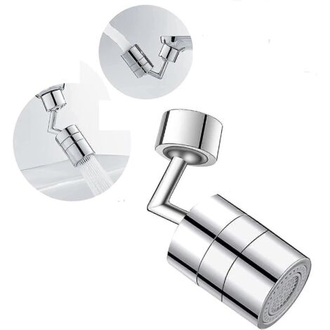 Aérateur de robinet à 720 degrés, pommeau de robinet de cuisine rotatif à 2 modes, filtre et pulvérisateur réglables pour la cuisine et la salle de bain (1/3)