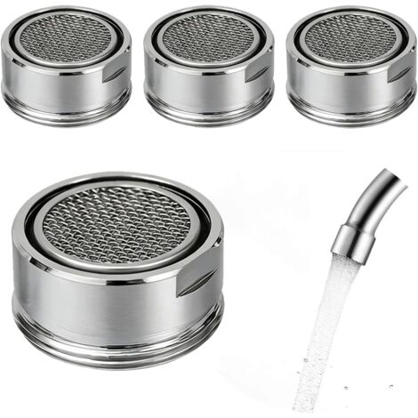 Aérateur de robinet de cuisine en 4 pièces, buse de filtre de robinet de 24 mm avec rondelle, pièces de rechange : régulateur de débit, économiseur d'eau. (1/5)