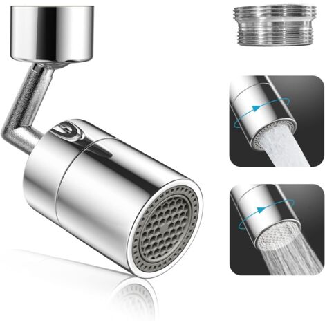 Bec de robinet, bec de robinet de cuisine rotatif à 720 degrés, 2 jets d'eau (1/5)