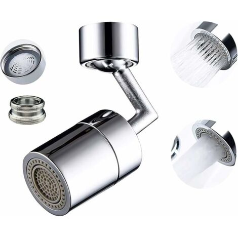 Robinet anti-éclaboussures universel à 720°, pour salle de bain, avec aérateur rotatif universel et joint double maille à 4 couches (1 pièce) KLB (1/5)