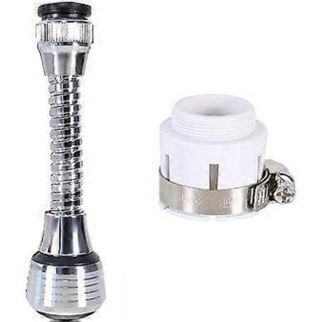 Ensemble de 1 aérateur de robinet à 360 degrés, flexible en acier inoxydable, rallonge de robinet, flexible, douche pivotante à 360 degrés, accessoires de cuisine, rallonge de robinet (1/3)