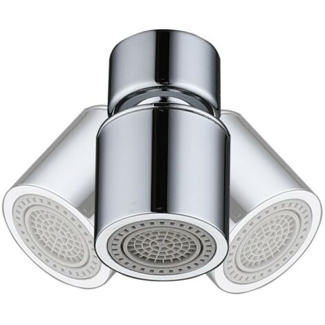 Aérateur de robinet rotatif à 360° avec filtre et 2 modes de jet. Accessoires anti-éclaboussures et anti-calcaire pour salle de bain et cuisine. Économies d'eau. (1/5)