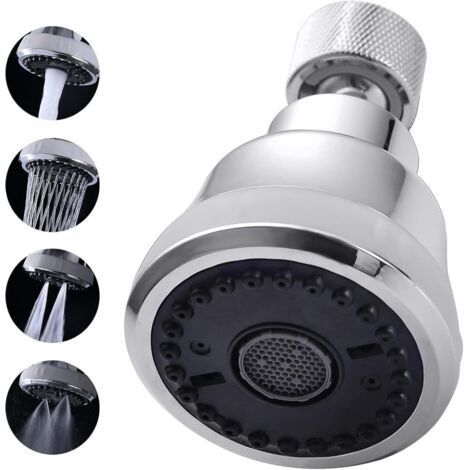 Aérateur de robinet chromé à 4 jets, buse de robinet à 360°, aérateur de robinet de cuisine grand angle, rallonge de robinet pivotante pour évier (1/4)