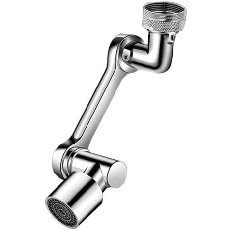 Rallonge de robinet multifonctionnelle à bras mécanique, adaptateur de mitigeur d'évier rotatif, LED argentée (1/5)