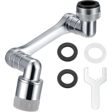 Rallonge pivotante pour robinet de salle de bain, rallonge de filtre anti-éclaboussures, installation facile, pivotement à 1080°, filetage universel (1/5)