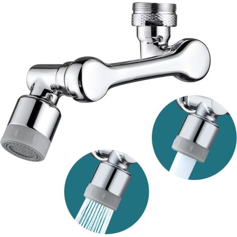 (Argent) 1 pièce, aérateur pivotant à 360°, rallonge de robinet pivotante avec protection anti-éclaboussures, M20 M22 M24, aérateur de cuisine et salle de bain (1/5)