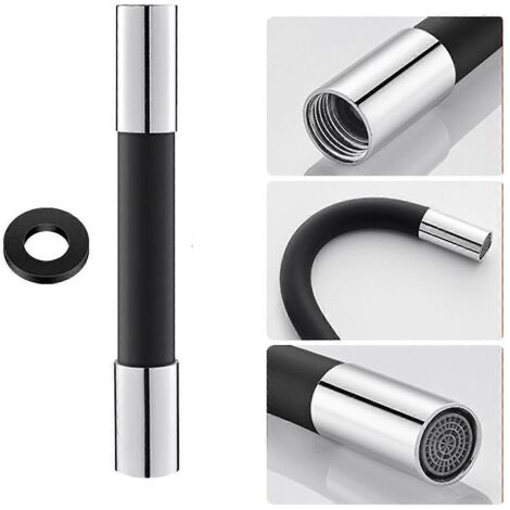 Rallonge de robinet flexible 360° de 20 cm avec joint étanche et jet d'air. (1/4)
