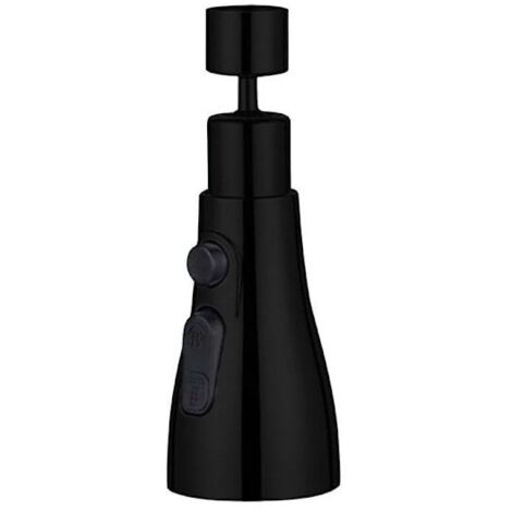 Aérateur de robinet rotatif à 360° avec 3 modes, buse de pulvérisation en ABS à économie d'eau et filtre anti-éclaboussures, pour salle de bain et cuisine, noir. (1/5)