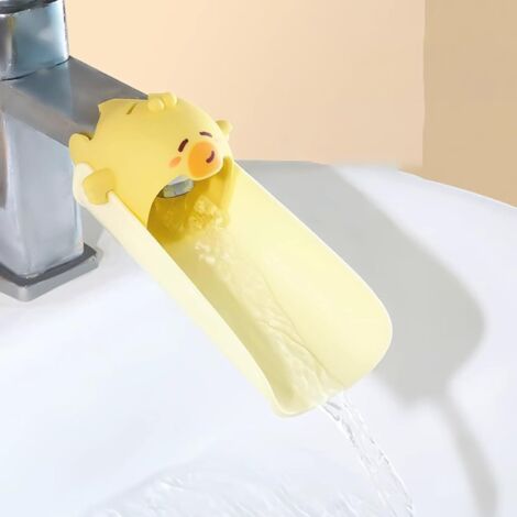Rallonge de robinet pour enfants, rallonge de robinet à motif dessin animé, rallonge de robinet pour la cuisine et la salle de bain, lavage des mains, jaune (1/5)