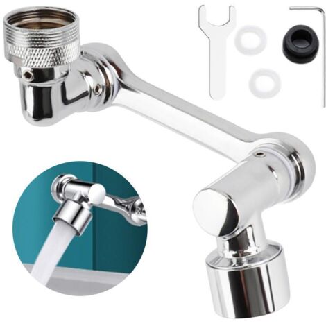 Robinet avec filtre anti-éclaboussures, douchette rotative à 1080°, rallonge et aérateur, support de robinet d'évier (1/5)
