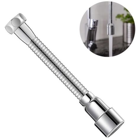 Rallonge de robinet réglable avec bec pivotant à 360°, économiseur d'eau pour la cuisine et la salle de bain, longueur extensible (1/4)