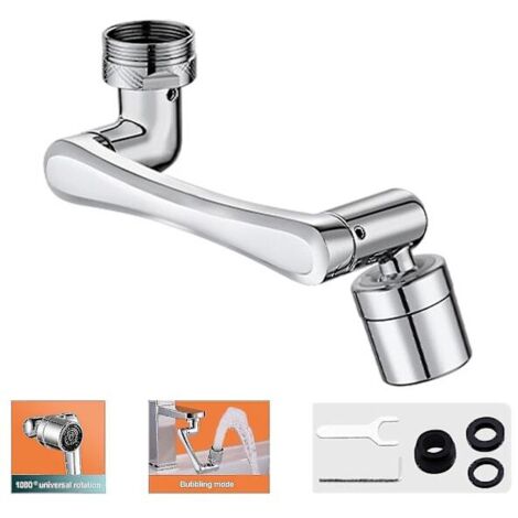 Adaptateur universel rotatif pour rallonge de robinet, bras robotisé et buse d'eau (1/5)