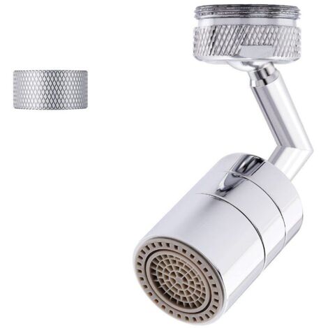 Robinet en laiton pivotant à 720°, pare-éclaboussures, double sortie, augmente la pression de l'eau, rallonge de robinet, aérateur, accessoires de cuisine et de salle de bain (1/2)