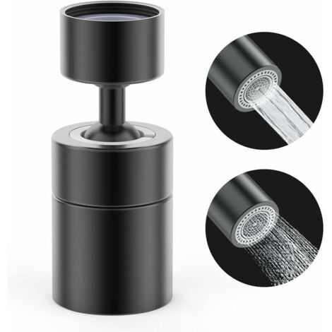 Rallonge de robinet à 360° avec aérateur rotatif à 2 positions, filtre anti-éclaboussures réglable, détartrant et protection anti-éclaboussures pour la maison, le bureau, la cuisine, la salle de bain (1/5)