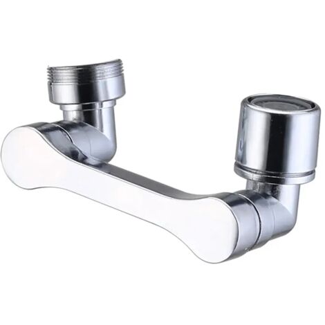 Rallonge de robinet de cuisine/salle de bain rotative à 360°, réglable en hauteur, en acier inoxydable, design mains libres pour un lavage facile (1/5)