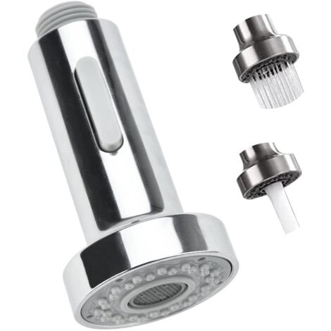 Pommeau de douche extractible 2 en 1 pour robinet de douche, finition chromée. (1/5)