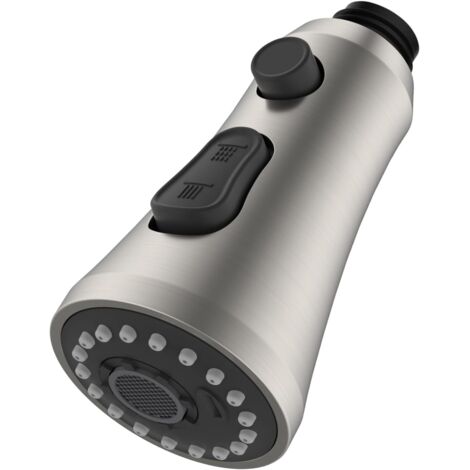 Douchette extractible pour robinet de cuisine, buse de remplacement à 3 jets avec finition nickel brossé, compatible avec les raccords standard G1/2 (1/5)