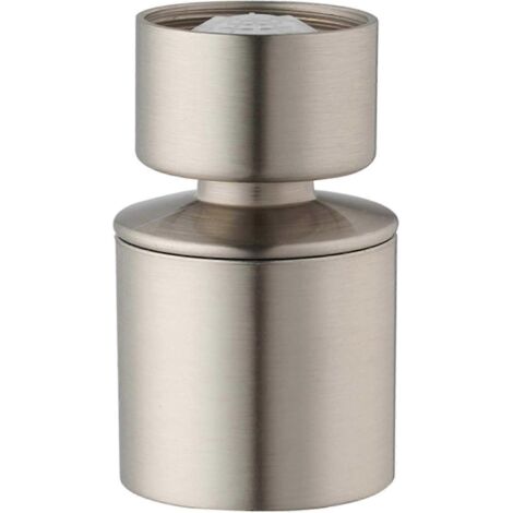 Aérateur de robinet de cuisine en nickel brossé, acier inoxydable, tête pivotante à 360 degrés, double mode de jet, économie d'eau [DB] (1/5)