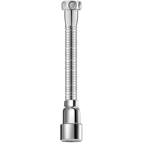 Rallonge de robinet universelle en acier inoxydable - Douchette pivotante à 360° - Flexible - 16 cm - 13 cm à 75 cm (1/4)