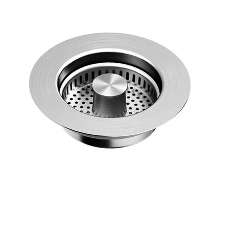 Filtre en P en acier inoxydable 304 avec couvercle et tige en cuivre, compatible avec les paniers de filtre de cuisine, de salle de bain et d'évier. (1/4)