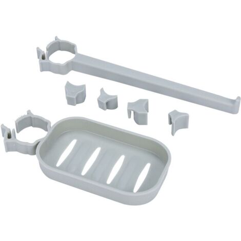 Porte-éponge suspendu pour salle de bain/cuisine, robinet, pince à torchons, égouttoir de machine à laver, organisateur de serviettes gris (1/5)