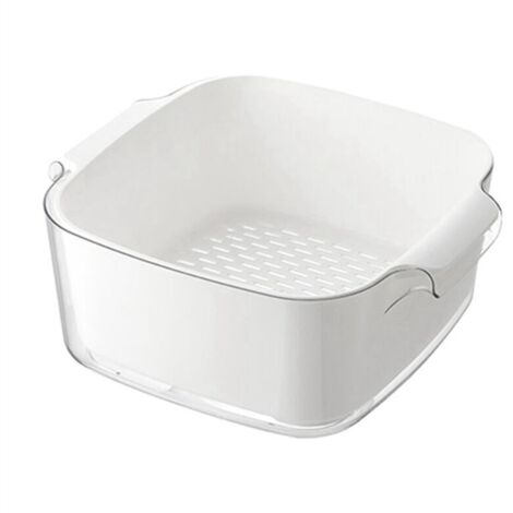 Passoires de cuisine, ensemble de lavage de légumes, passoires alimentaires 2 en 1 à double couche, panier pour pâtes, salades A (1/5)