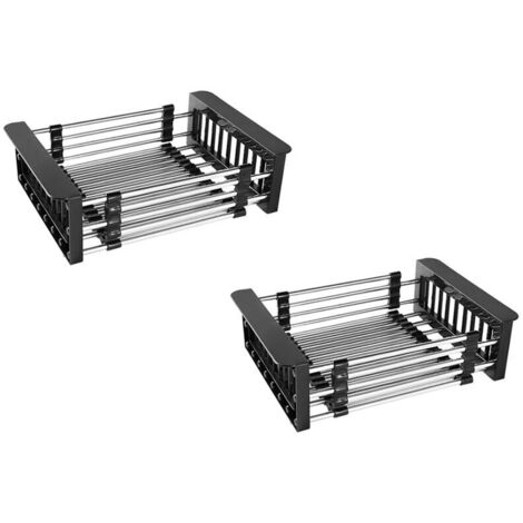 Égouttoir coulissant en acier inoxydable pour évier, égouttoir réglable, étagère de rangement pratique pour évier (1/5)