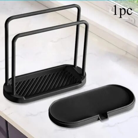 1 porte-serviettes amovible pour la cuisine, les torchons et l'évier. Étagère de rangement pour éponges et brosses à récurer de salle de bain. (1/5)