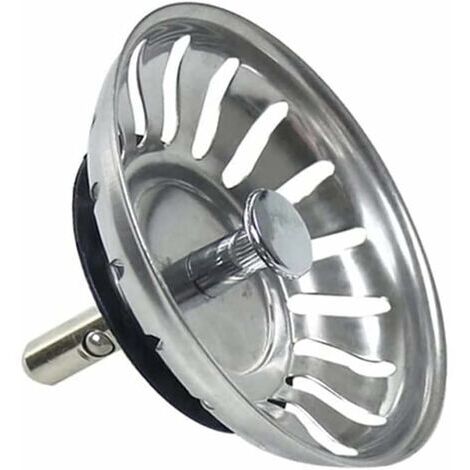Crépine d'évier en acier inoxydable, panier-filtre, diamètre du bouchon : 78 à 80 mm, accessoires d'évier (1/4)