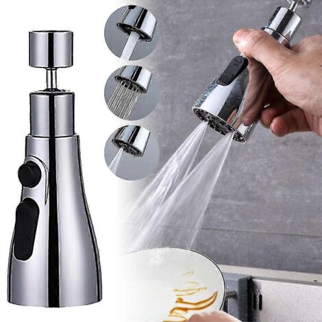 Buse de robinet à pression universelle, remplacement de robinet, douchette extractible, robinets multifonctions pour cuisine et salle de bain (1/5)