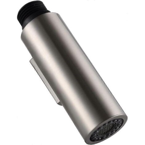 Pièce de rechange universelle pour robinet de salle de bain et de cuisine : douchette extractible (nickel brossé) (1/5)
