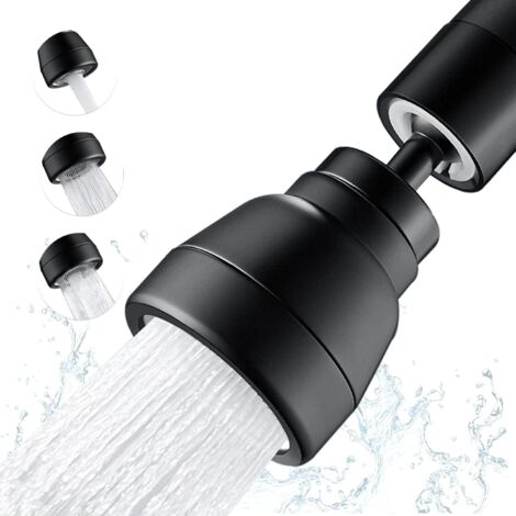 Douchette de robinet de cuisine noire à 3 positions - Douchette à 360° pour robinet de cuisine, aérateur de cuisine, adaptateur d'économie d'eau pour robinet, pour lavabo de salle de bain (1/5)