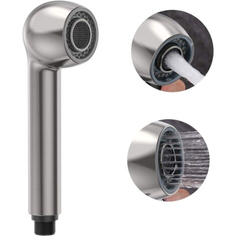 Douchette à main G1/2 en argent brossé, pommeau de douche de cuisine (1/5)