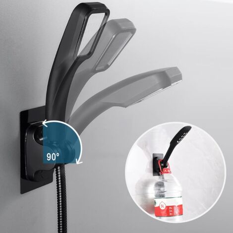 Support de douche sans perçage, support de pommeau de douche auto-adhésif, support de pommeau de douche mural amovible (2 pièces) (1/4)