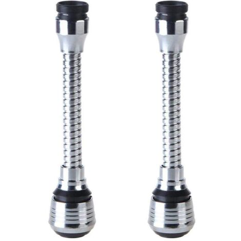 Lot de 2 rallonges pour robinet de cuisine, tête de douchette universelle pivotante à 360° avec adaptateur de filtre pour robinet de salle de bain et de cuisine (1/4)
