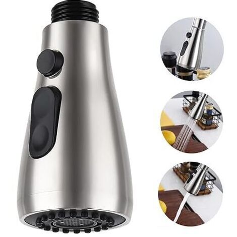 Douchette extractible à 2 modes pour robinet de cuisine, compatible lave-vaisselle, avec raccord fileté G1-2 et fonction de suspension (1/4)