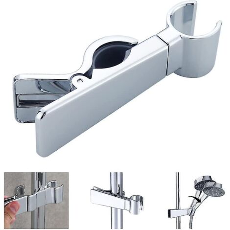 Support de pommeau de douche réglable universel pour barre coulissante de 18 à 25 mm, support pivotant à 45°, compatible avec les pommes de douche. (1/5)