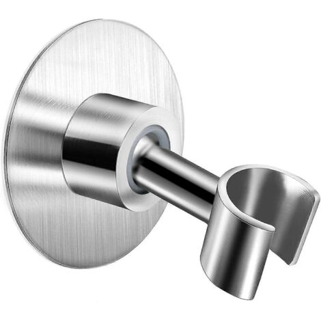 Support de douche en acier inoxydable sans perçage, pommeau de douche à base fixe (1/4)