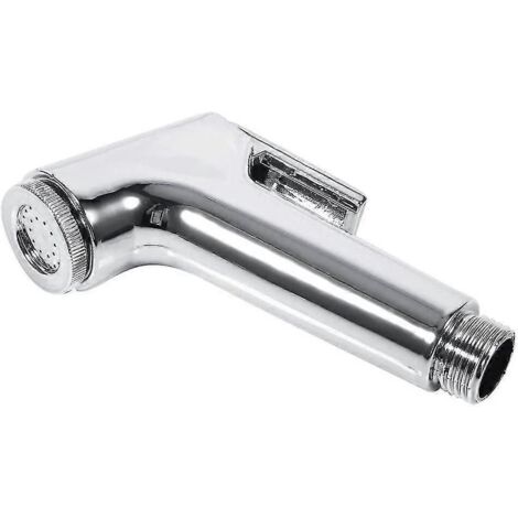 Douchette multifonctionnelle à main avec support de tuyau et fixation murale pour toilettes et salle de bain (1 ensemble, argent) (1/5)