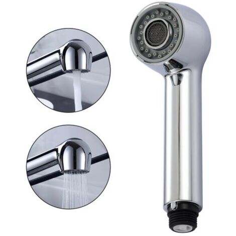Douchette chromée pour lavabo avec 2 types de jets, pommeau de douche pour robinet de cuisine (1/4)